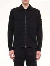 1200010 Cotton Zip-Up Shirt in Black