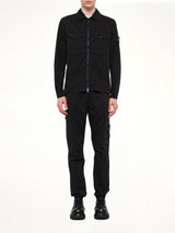 1200010 Cotton Zip-Up Shirt in Black