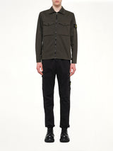 1200010 Cotton Zip-Up Shirt in Coal Grey