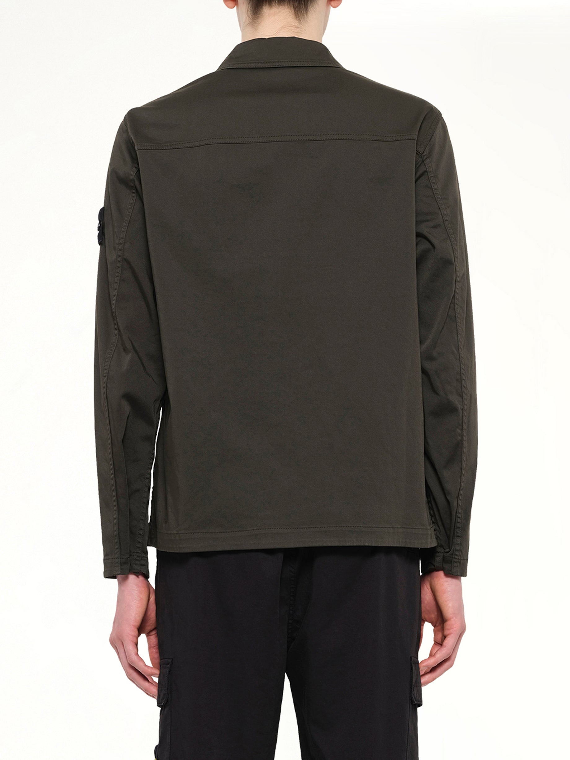 1200010 Cotton Zip-Up Shirt in Coal Grey