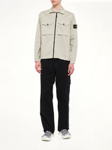 1200010 Cotton Zip-Up Shirt in Sand