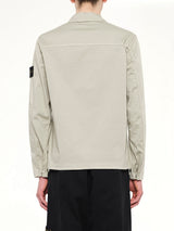 1200010 Cotton Zip-Up Shirt in Sand