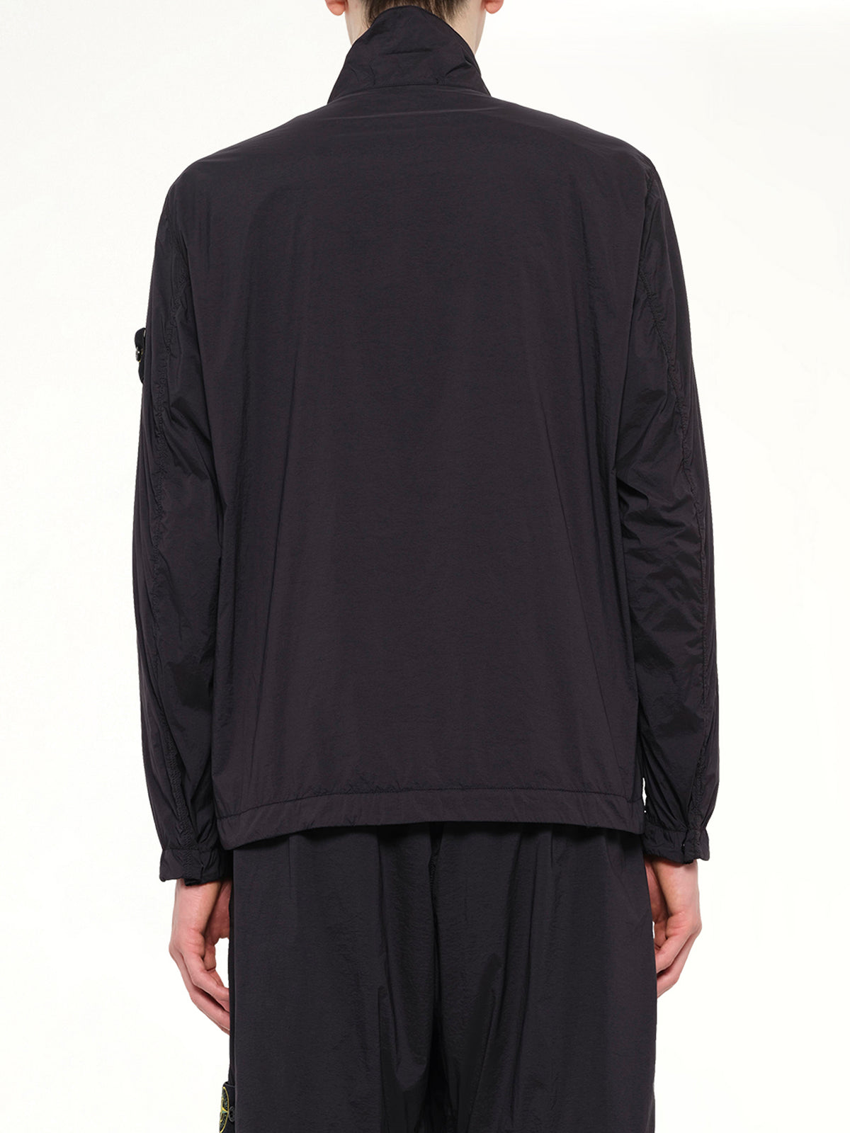 1200015 Ultra Light Nylon Stretch Zip Shirt in Black