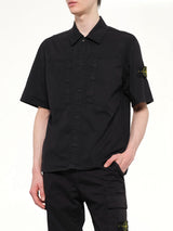 1200037 Stretch Organic Cotton SS Shirt in Black