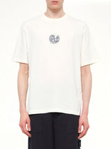 2100001 Cotton Compass Print T-Shirt in Ivory