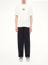 2100001 Cotton Compass Print T-Shirt in Ivory