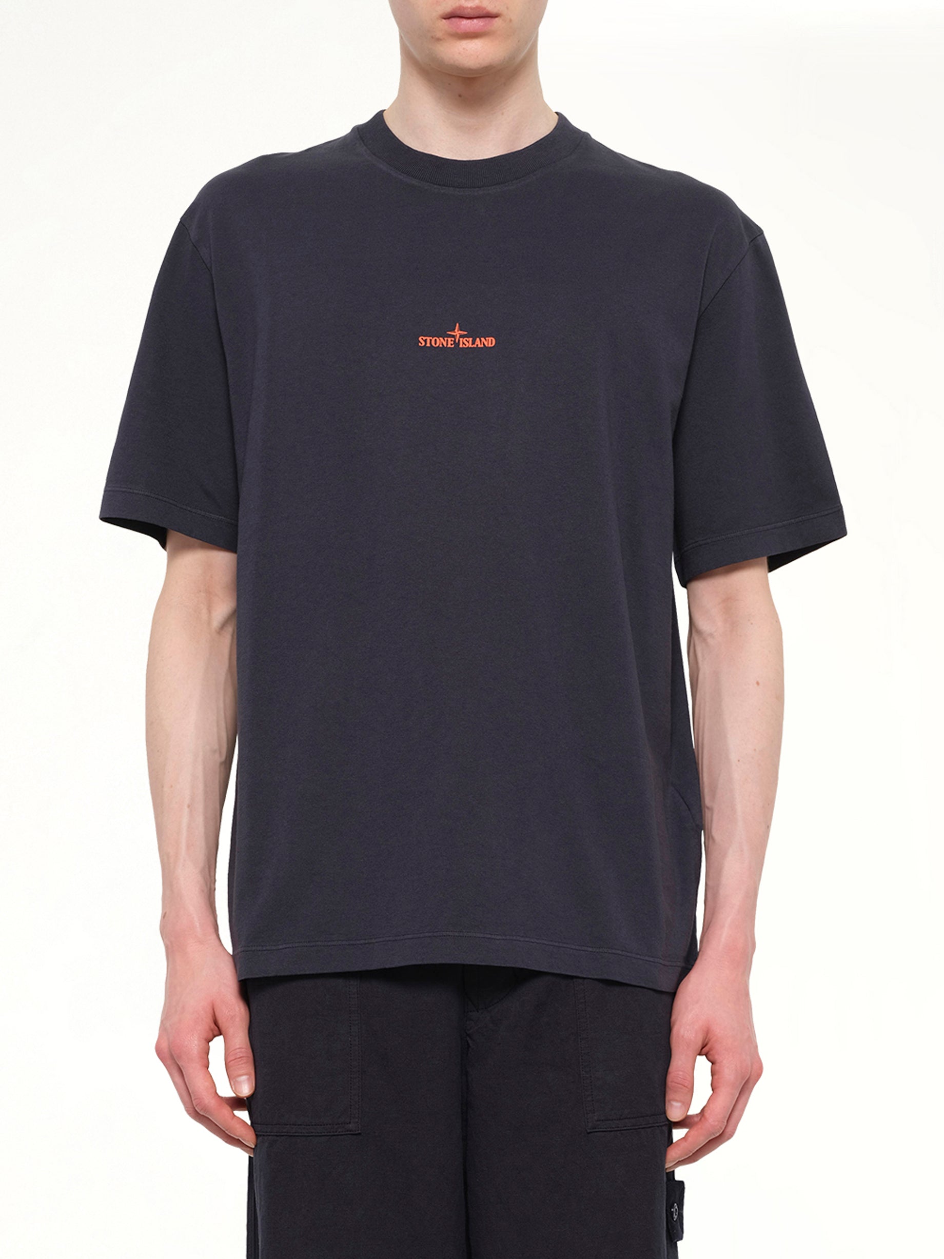 2100001 Cotton Logo T-Shirt in Blue Navy