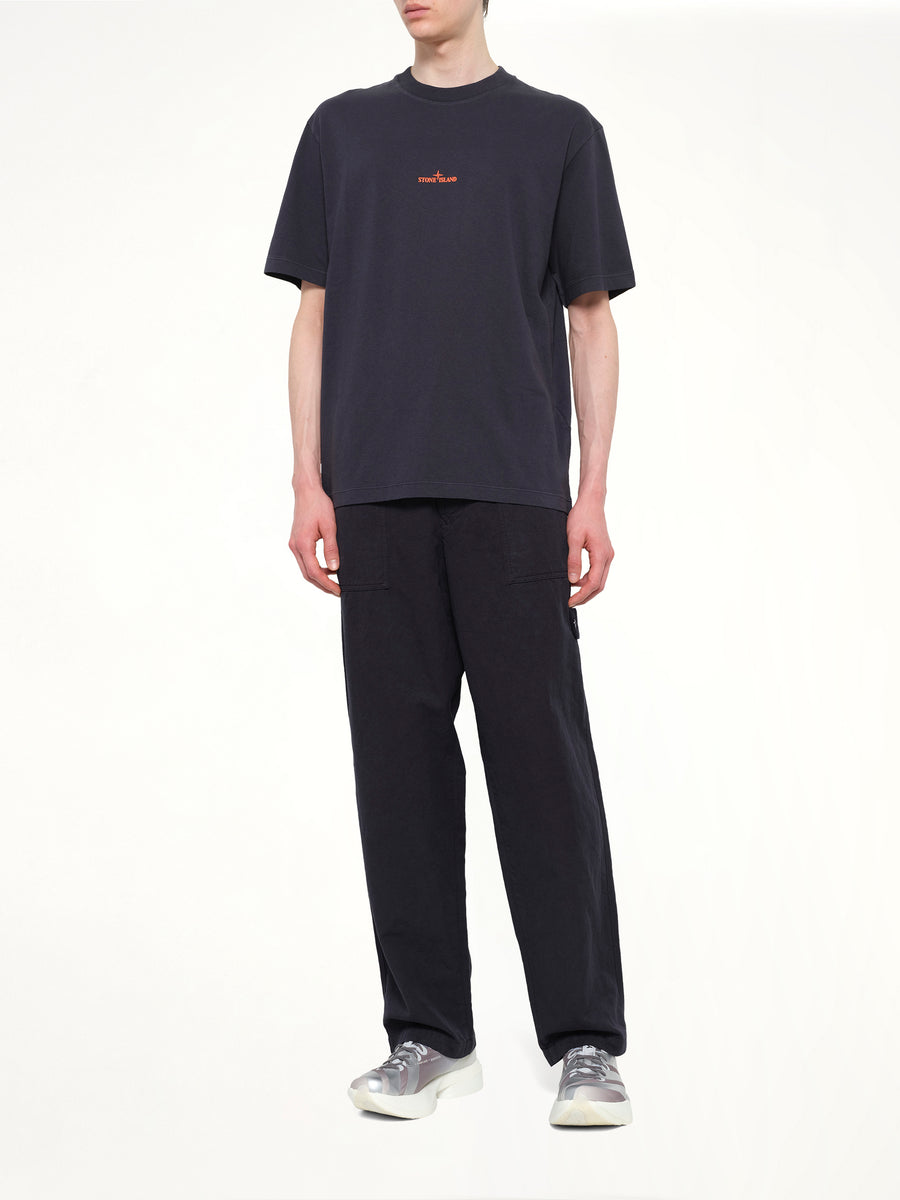 2100001 Cotton Logo T-Shirt in Blue Navy