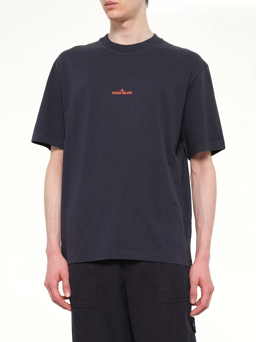 2100001 Cotton Logo T-Shirt in Blue Navy