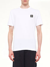 2100027 Cotton Compass Patch T-Shirt in White
