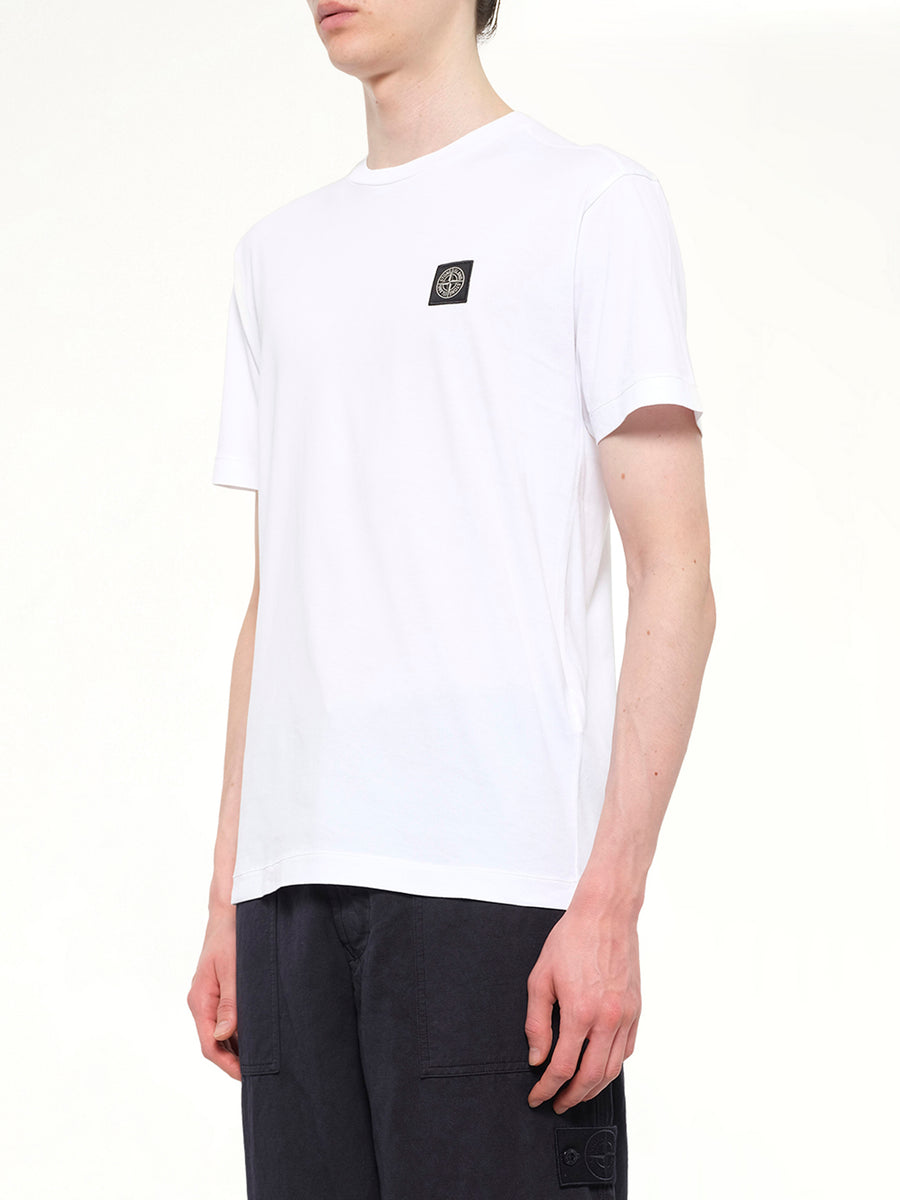 2100027 Cotton Compass Patch T-Shirt in White