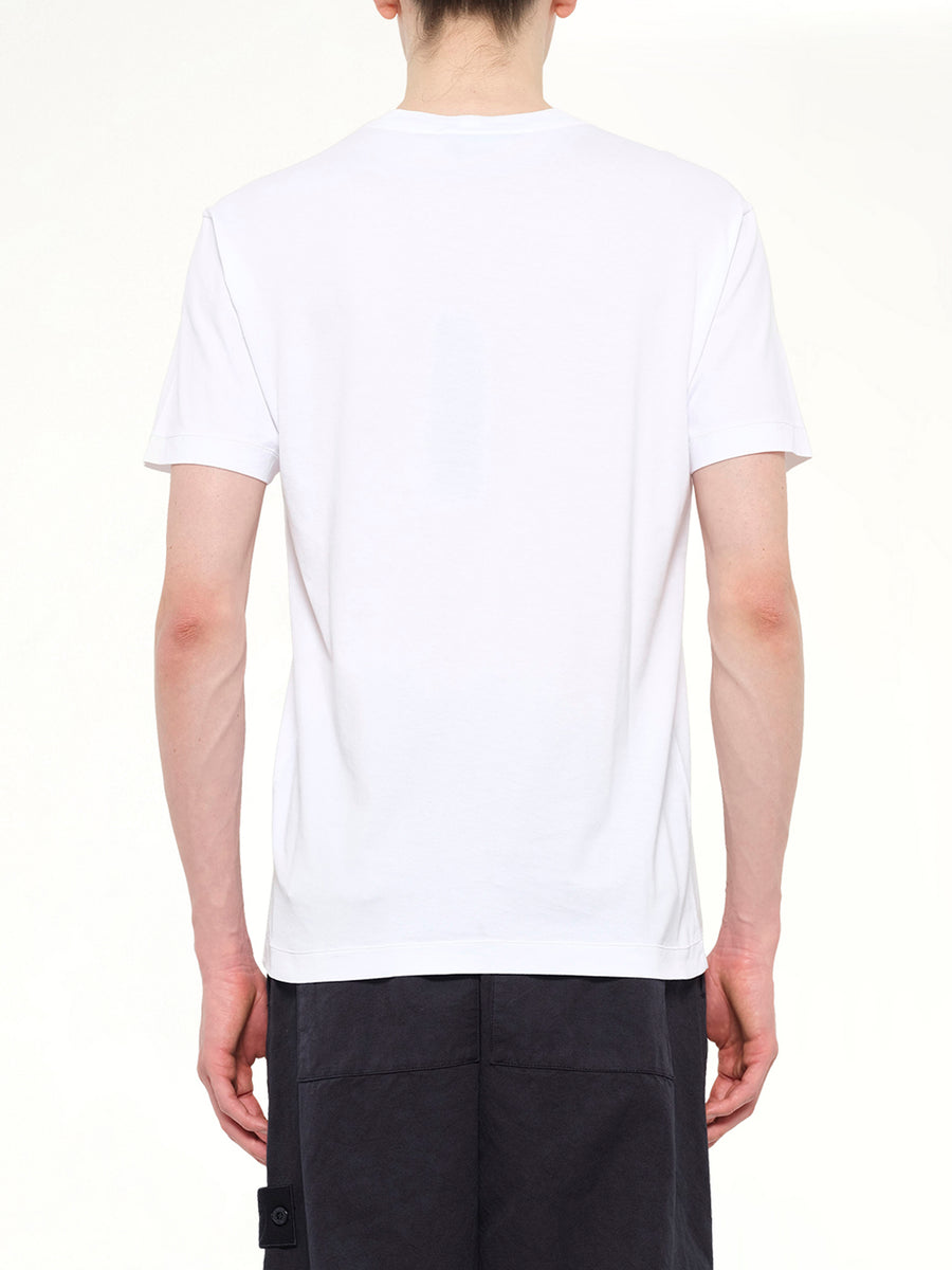 2100027 Cotton Compass Patch T-Shirt in White