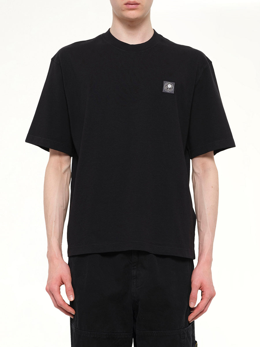 2100030 Cotton Compass Patch T-Shirt in Black
