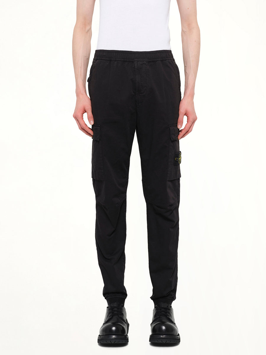 3100033 Cotton Satin Trouser in Black