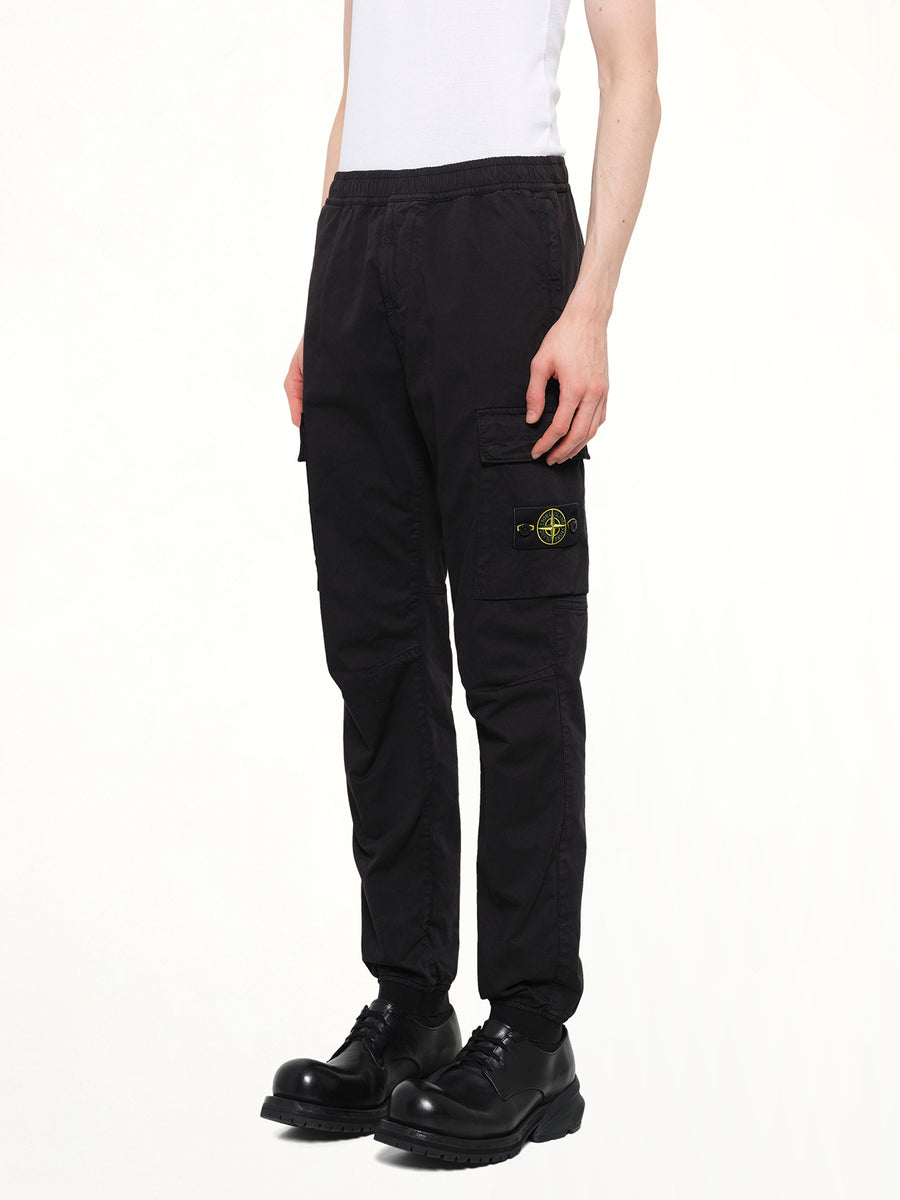 3100033 Cotton Satin Trouser in Black