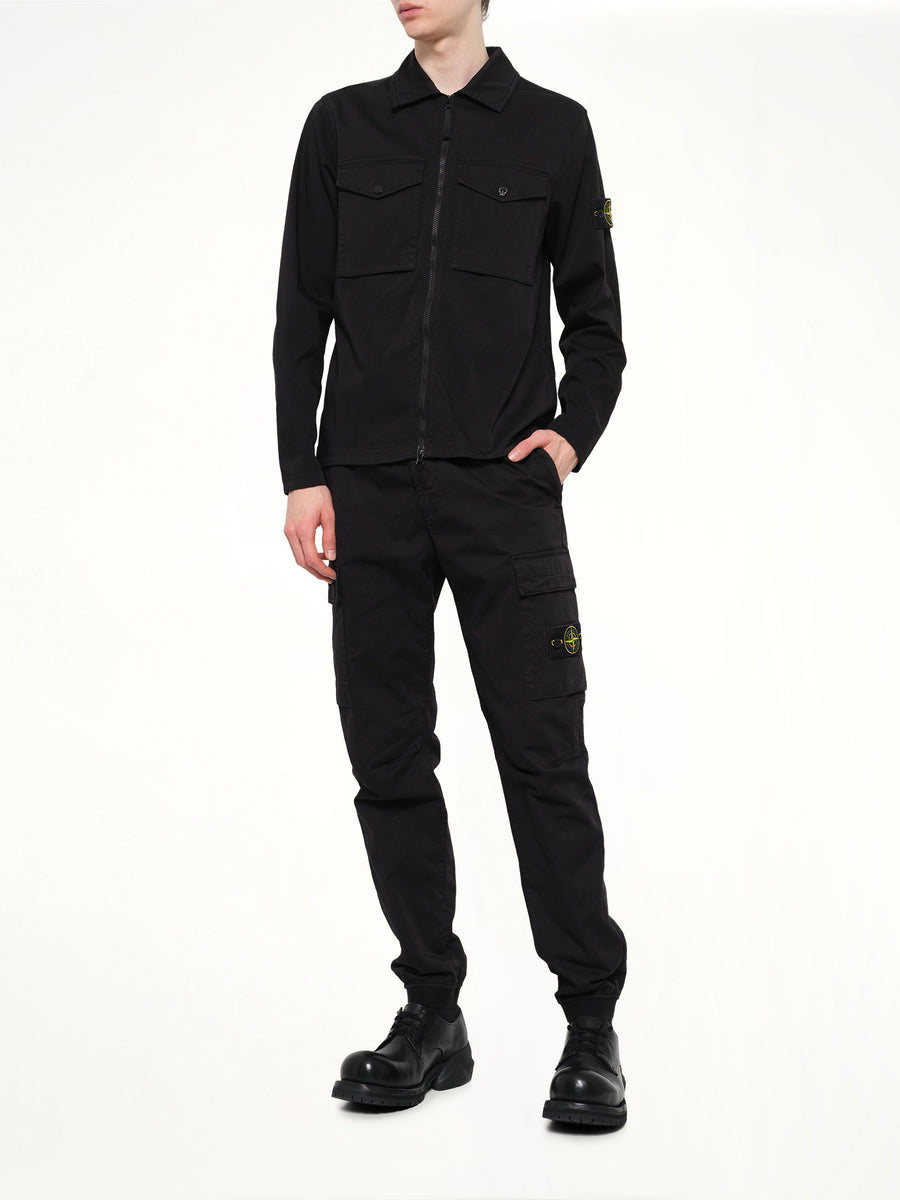 3100033 Cotton Satin Trouser in Black