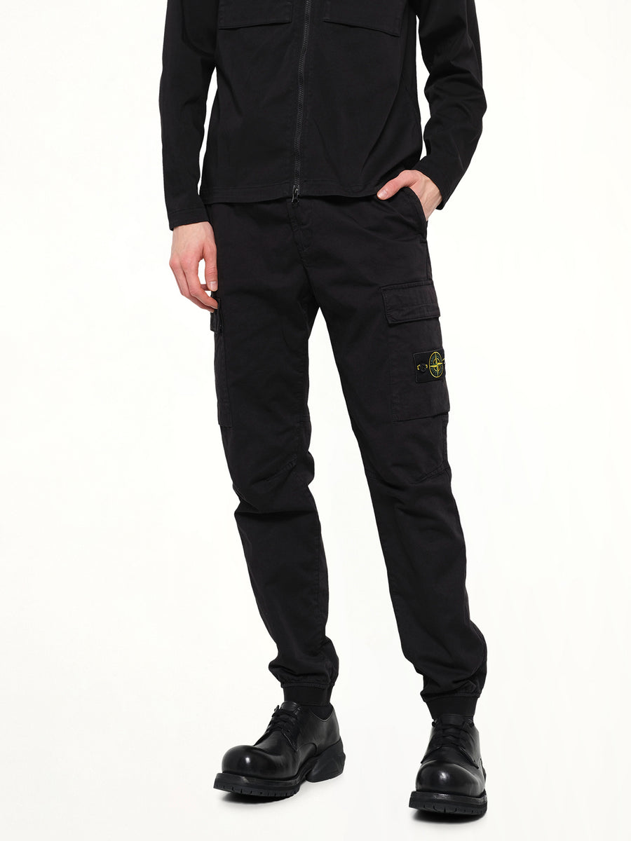3100033 Cotton Satin Trouser in Black