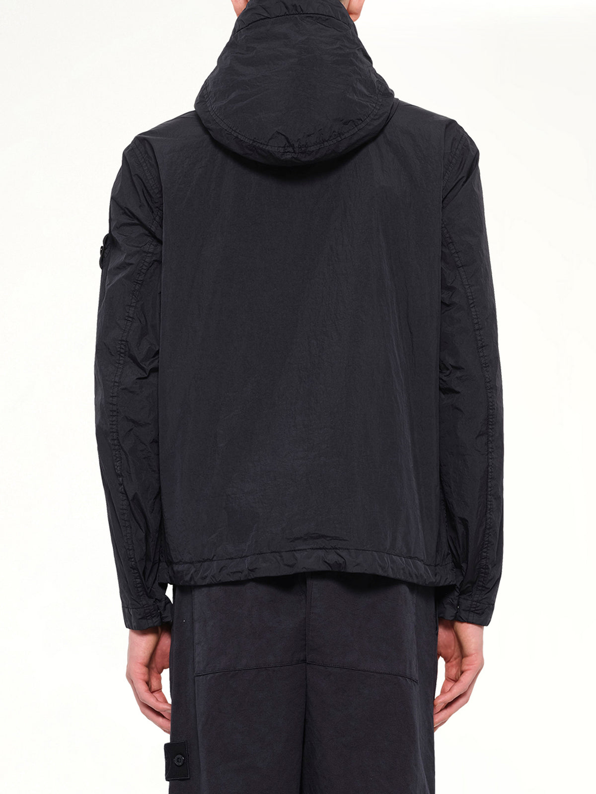 4100001 Crinkle Reps Hooded Jacket in Navy Blue
