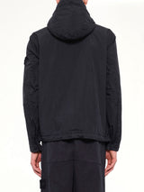 4100001 Crinkle Reps Hooded Jacket in Navy Blue