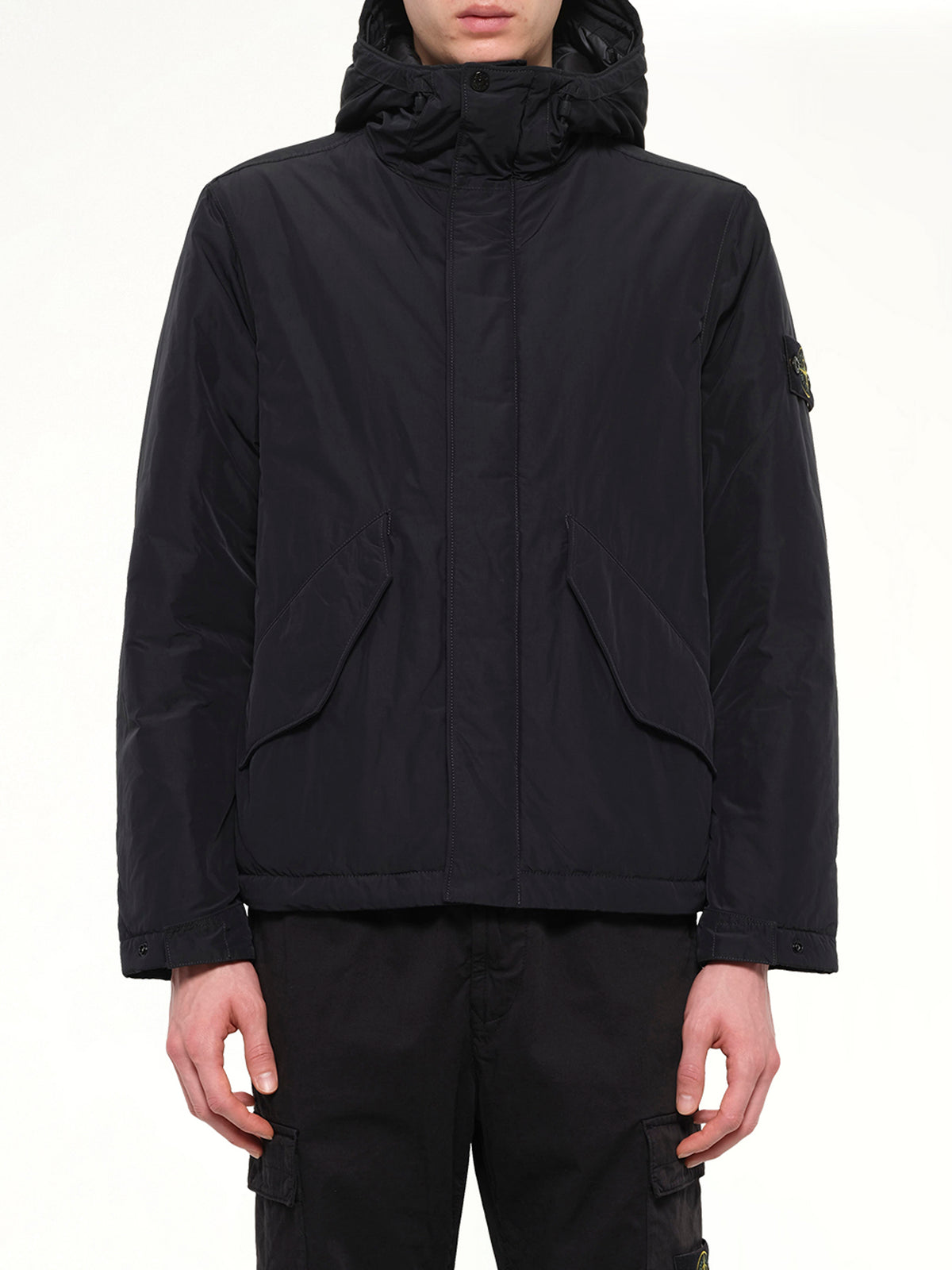 4100010 Nylon Short Parka in Black