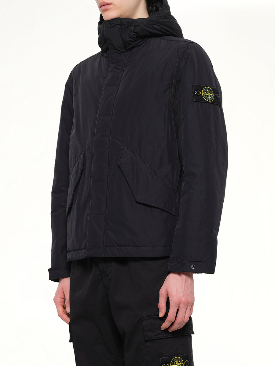 4100010 Nylon Short Parka in Black