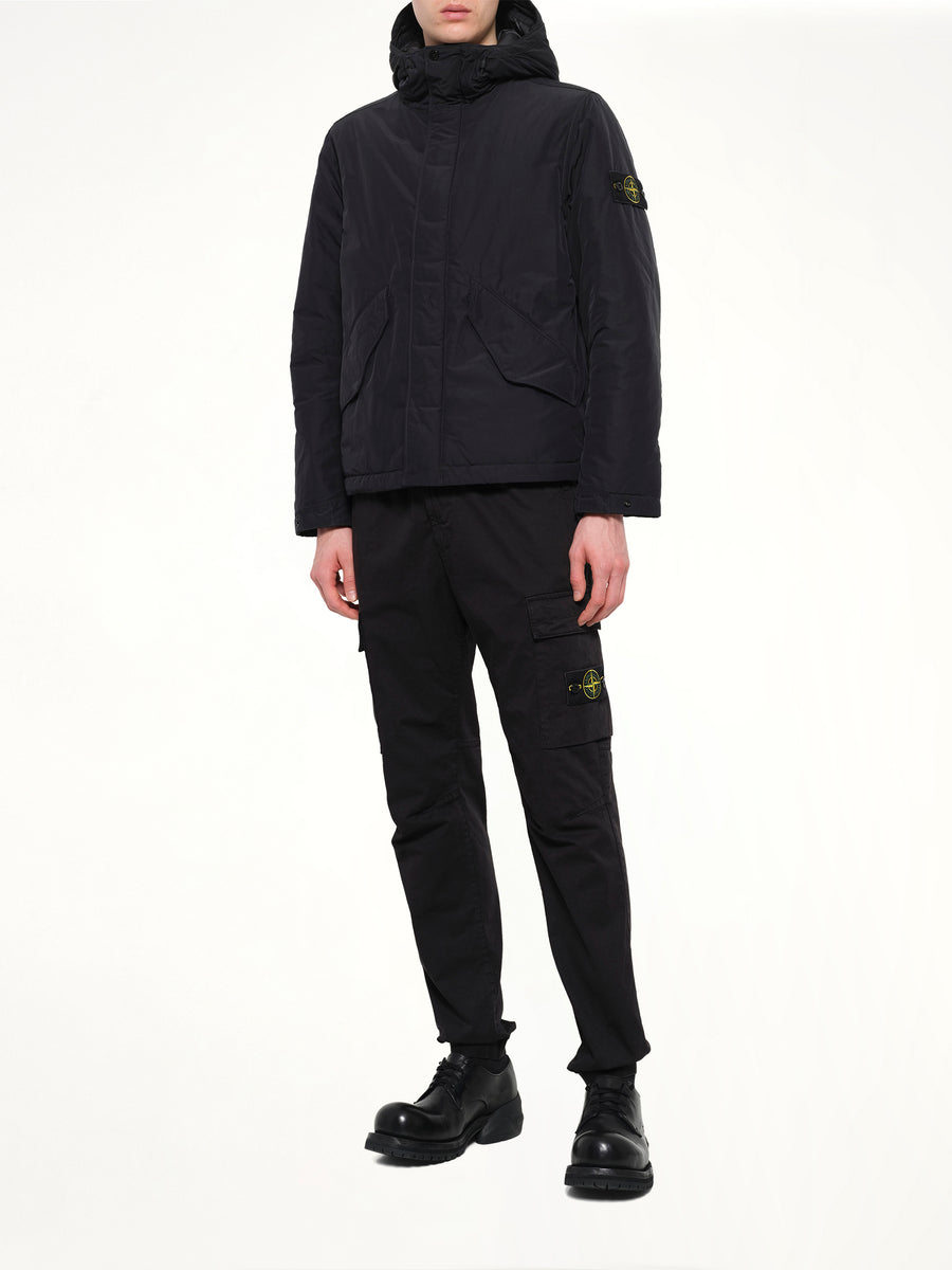 4100010 Nylon Short Parka in Black