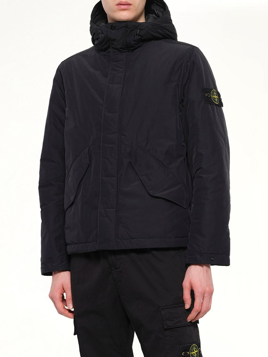 4100010 Nylon Short Parka in Black