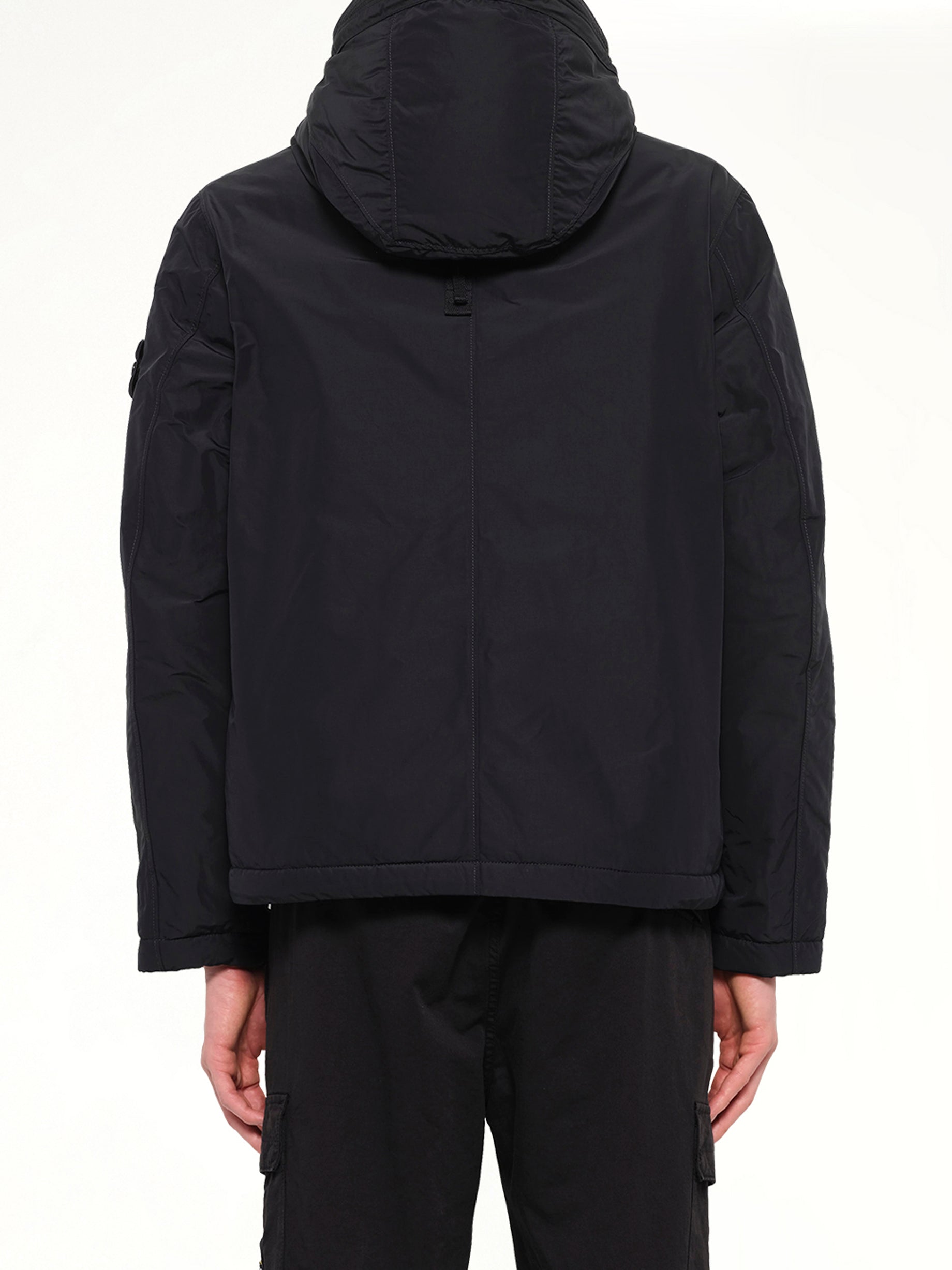 4100010 Nylon Short Parka in Black
