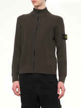 5100017 Full Rib RWS Wool Cardigan in Coal Grey