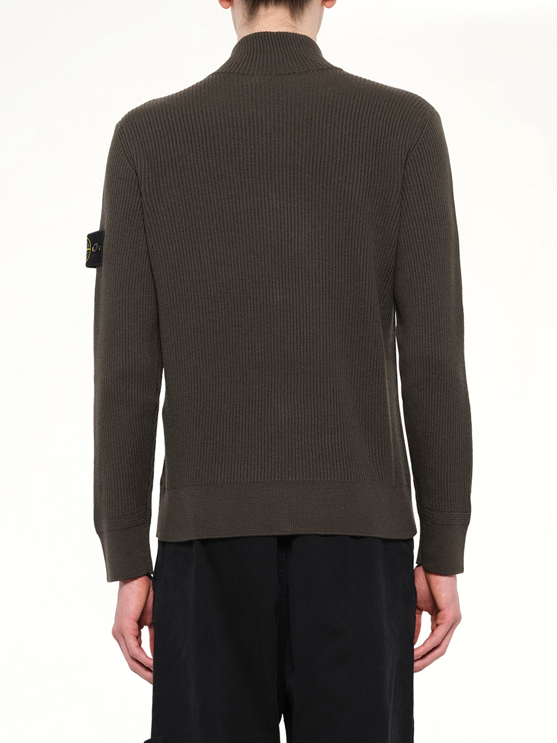 5100017 Full Rib RWS Wool Cardigan in Coal Grey