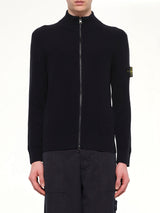 5100017 Full Rib RWS Wool Cardigan in Navy Blue