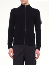 5100017 Full Rib RWS Wool Cardigan in Navy Blue