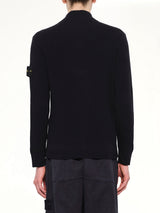 5100017 Full Rib RWS Wool Cardigan in Navy Blue