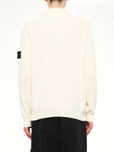 5100124 Ribbed Cotton Half-Zip Sweater in Ivory