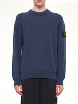 5100154 Ribbed Cotton Crewneck Sweater in Slate Blue