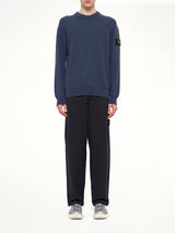 5100154 Ribbed Cotton Crewneck Sweater in Slate Blue