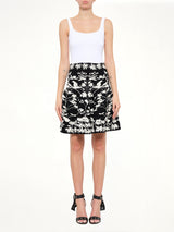 Alexander McQueen Spine Jacquard Mini Skirt in Black/Ivory