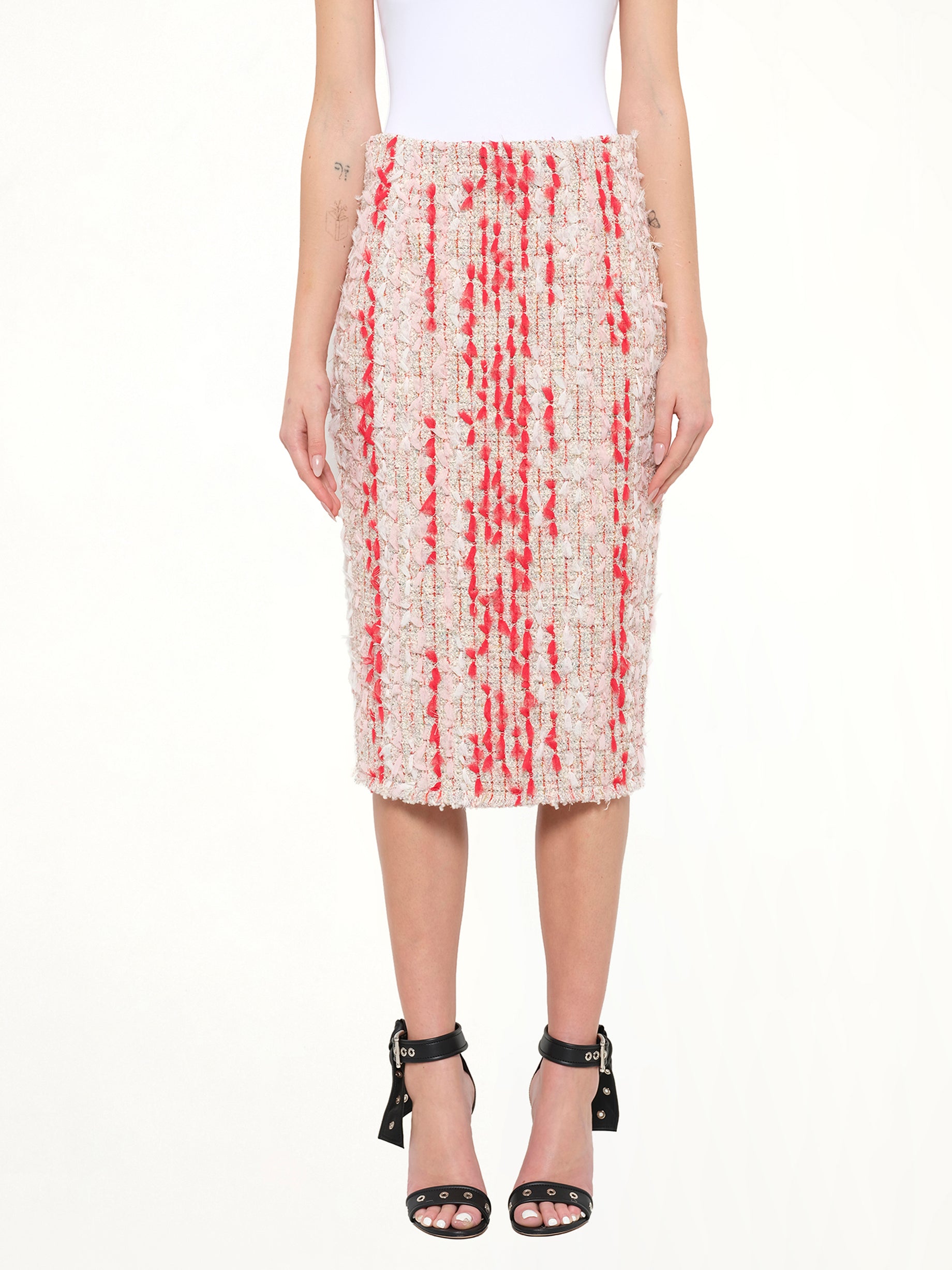 Alexander McQueen Petal Tweed Skirt in Mix