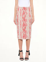 Alexander McQueen Petal Tweed Skirt in Mix
