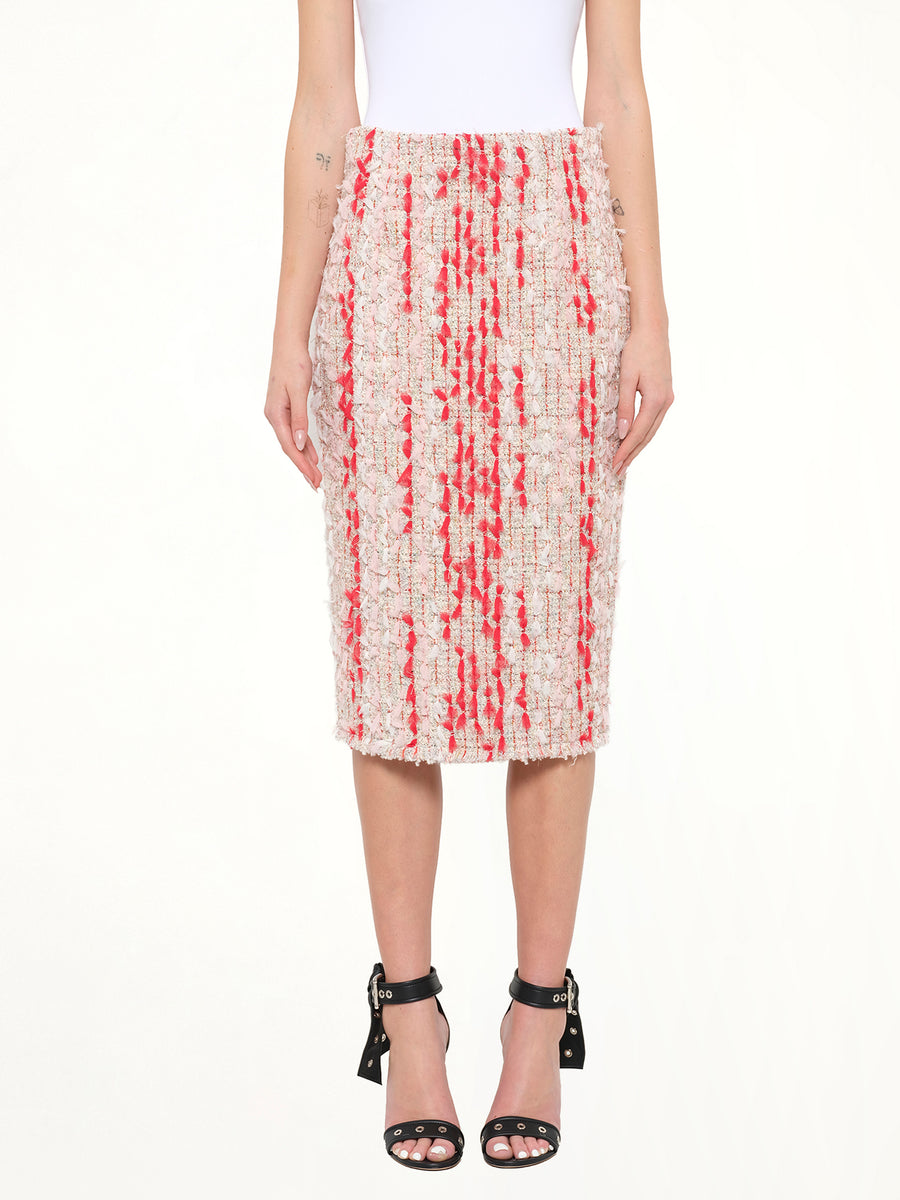 Alexander McQueen Petal Tweed Skirt in Mix