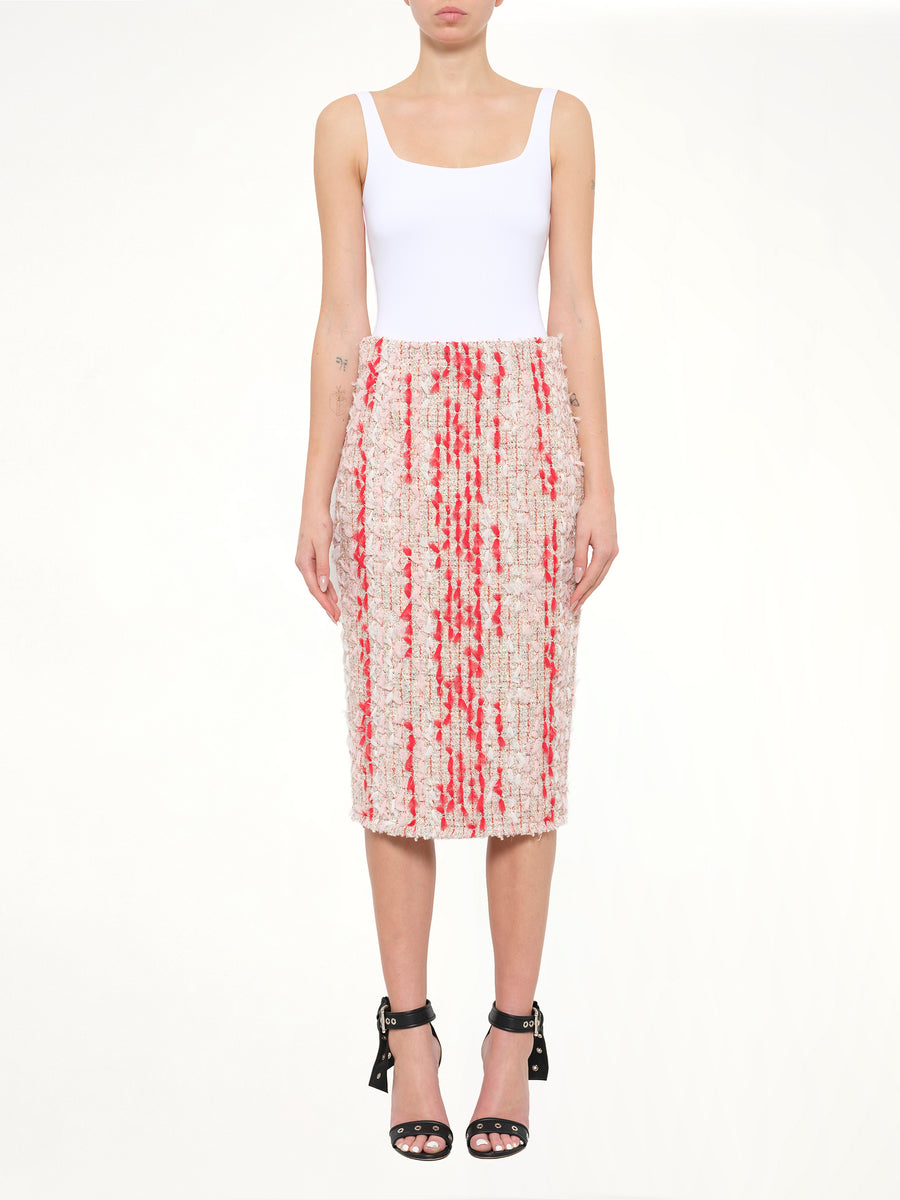 Alexander McQueen Petal Tweed Skirt in Mix