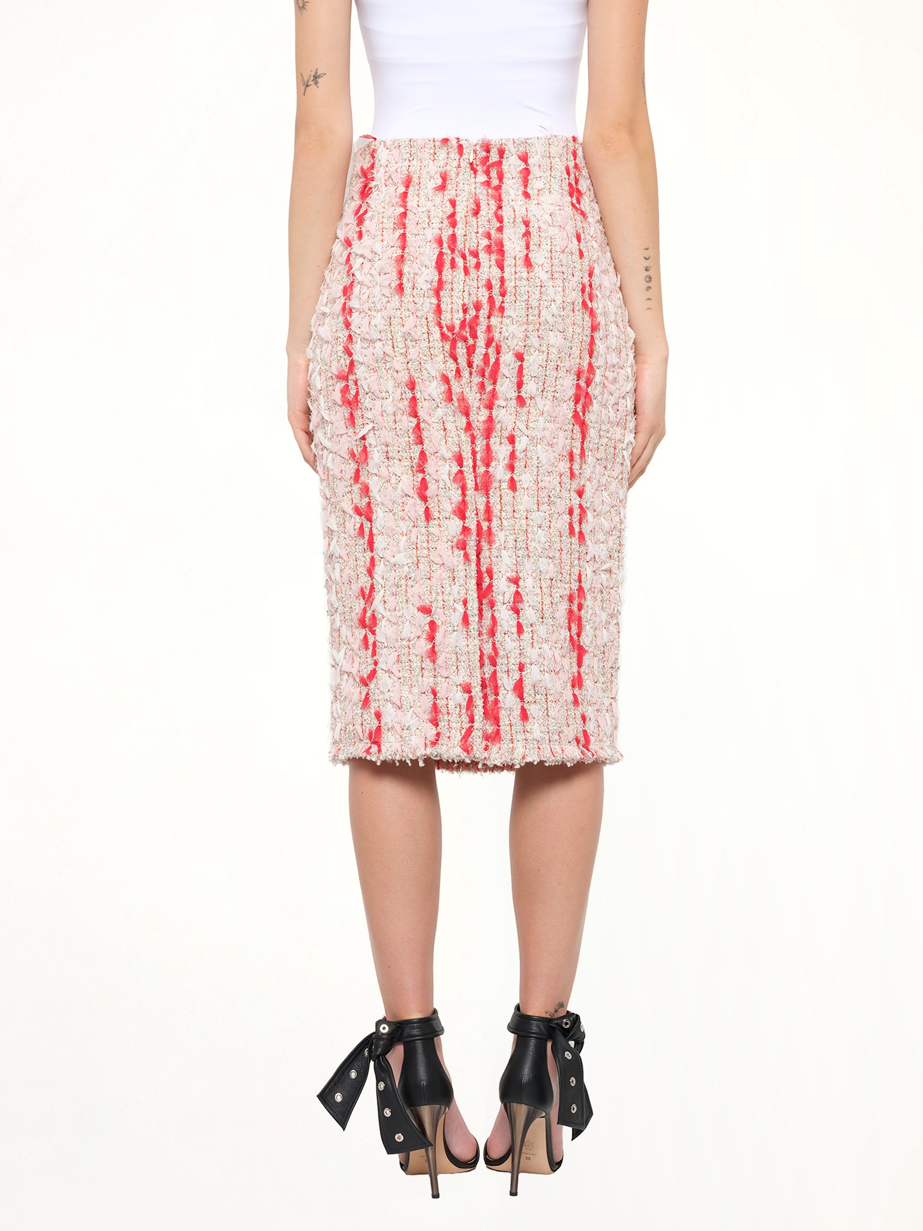 Alexander McQueen Petal Tweed Skirt in Mix