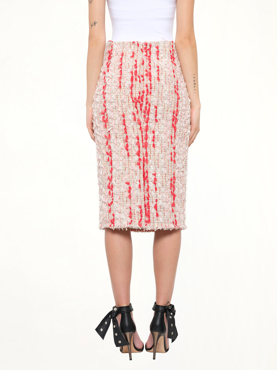 Alexander McQueen Petal Tweed Skirt in Mix