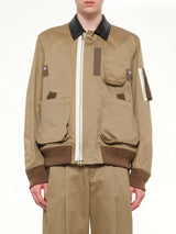 Cotton Chino Blouson in Dark Beige