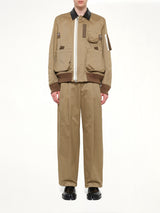 Cotton Chino Blouson in Dark Beige