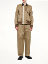 Cotton Chino Blouson in Dark Beige
