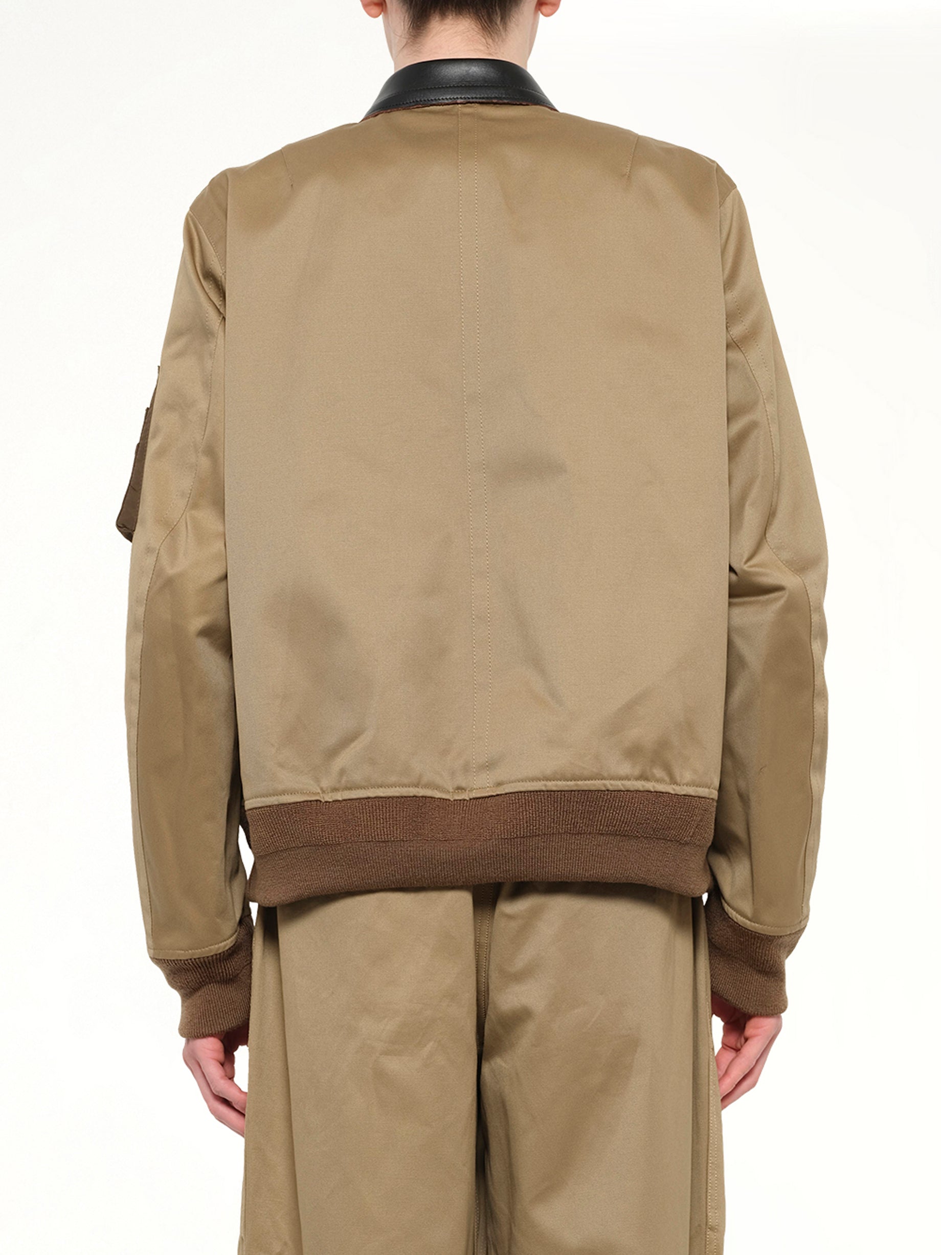 Cotton Chino Blouson in Dark Beige