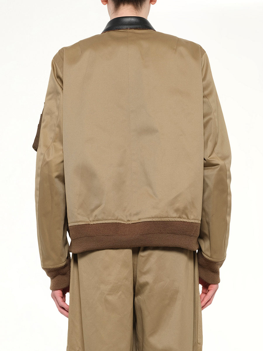 Cotton Chino Blouson in Dark Beige