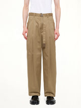 Cotton Chino Pants in Dark Beige
