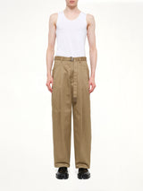 Cotton Chino Pants in Dark Beige